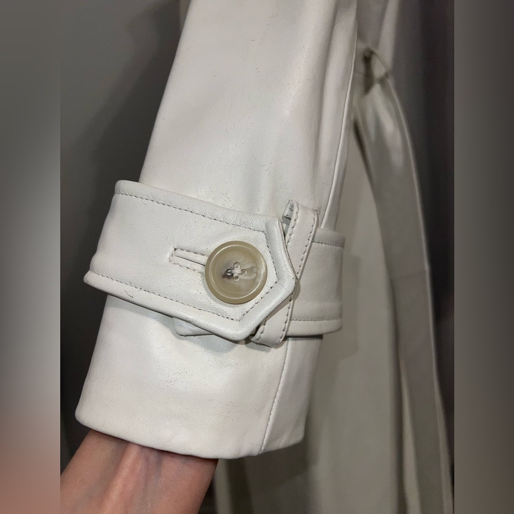 Banana Republic Women’s Long White Genuine Leather Coat. Fully Lined. Size XS - Picture 10 of 12